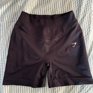 Gymshark Black High-Rise Bike Shorts with Subtle Logo